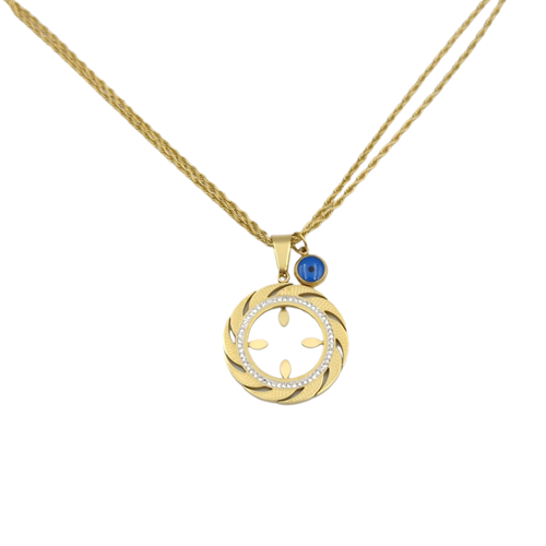 ÇELİK ÇEYREK KONULABİLEN ÇİFT BURGU ZİNCİR KOLYE