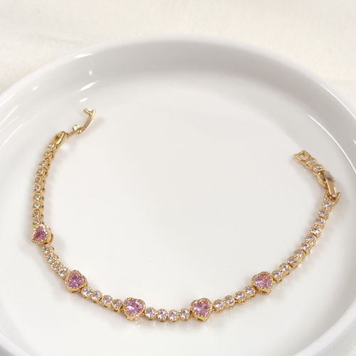 XUPING SU YOLU PEMBE KALP BİLEKLİK ROSE 17+2CM