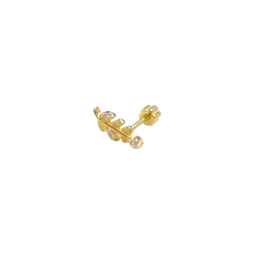 TAŞLI YAPRAK GÜMÜŞ TRAGUS PIERCING