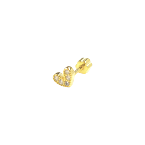 TAŞLI KALP GÜMÜŞ TRAGUS PIERCING
