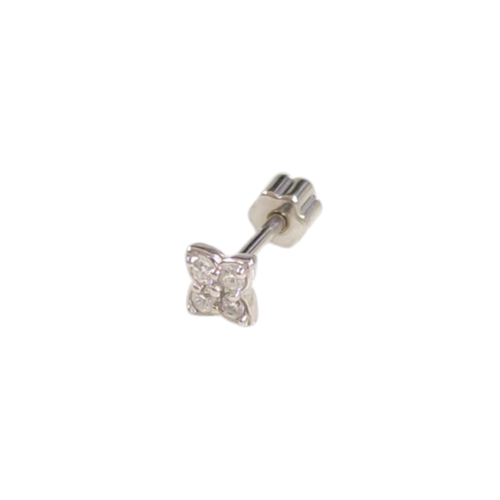 KÖŞELİ ÇİÇEK GÜMÜŞ TRAGUS PIERCING