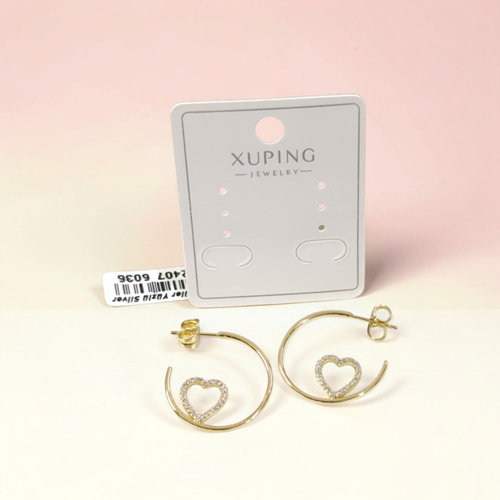 XUPING KALP DETAYLI 23 MM HALKA ÇİVİ KÜPE GOLD