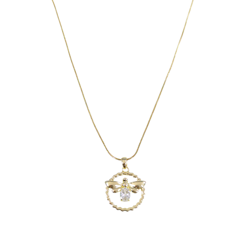 ÇELİK 2 CM ARI KOLYE GOLD 40+5 CM